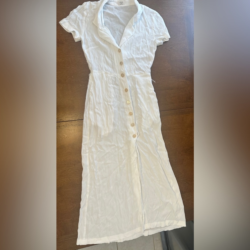 Wilfred White Button-Front Maxi Dress